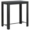 vidaXL 7 Piece Outdoor Bar Set with Cushions Poly Rattan Black
