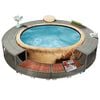 vidaXL Hot Tub Surround Grey Poly Rattan