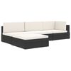 vidaXL Sectional Footrest 1 pc with Cushion Poly Rattan Grey
