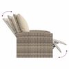 vidaXL Garden Reclining Chair with Cushions Light Brown Poly Rattan