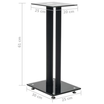 vidaXL Speaker Stands 2 pcs Tempered Glass 2 Pillars Design Black, black vidaXL Speaker Stands 2 pcs Tempered Glass 2 Pillars Design Black