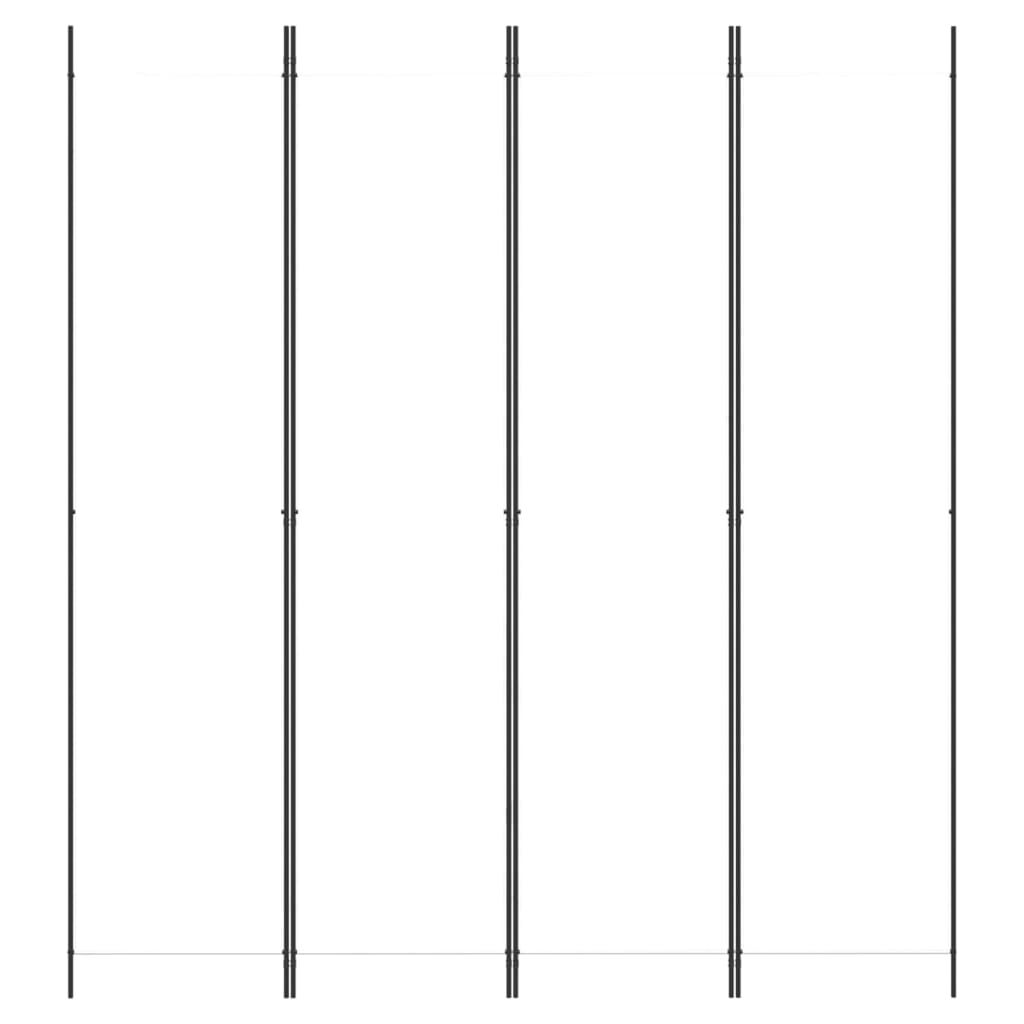 vidaXL 4-Panel Room Divider White 200x220 cm Fabric
