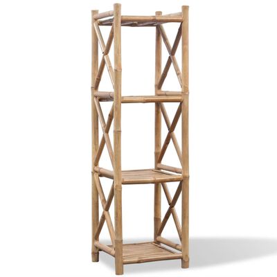 4-Tier Square Bamboo Shelf