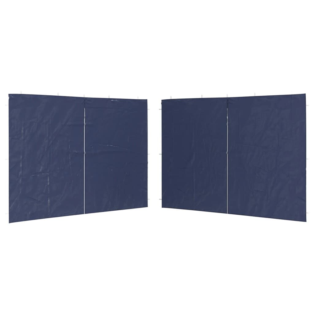vidaXL Party Tent Sidewall 2 pcs with Zipper PE Blue