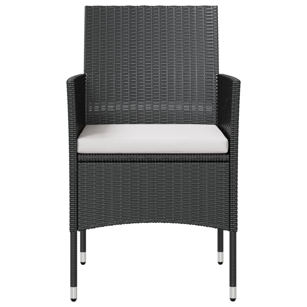 vidaXL 16 Piece Garden Lounge Set with Cushions Poly Rattan Black