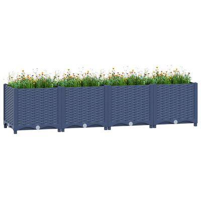 vidaXL Raised Bed 160x40x38 cm Polypropylene, blue grey vidaXL Raised Bed 160x40x38 cm Polypropylene