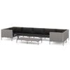 vidaXL 8 Piece Garden Lounge Set with Cushions Poly Rattan Dark Grey