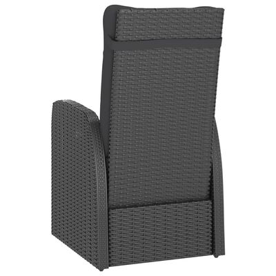 vidaXL 7 Piece Outdoor Dining Set with Cushions Poly Rattan Black