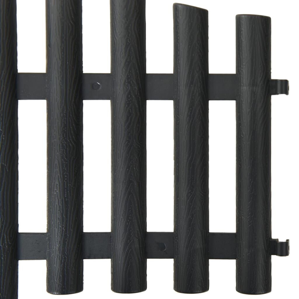 vidaXL Lawn Edgings 17 pcs Anthracite 10 m PP