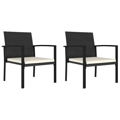 vidaXL Garden Dining Chairs 2 pcs Poly Rattan Black, black vidaXL Garden Dining Chairs 2 pcs Poly Rattan Black