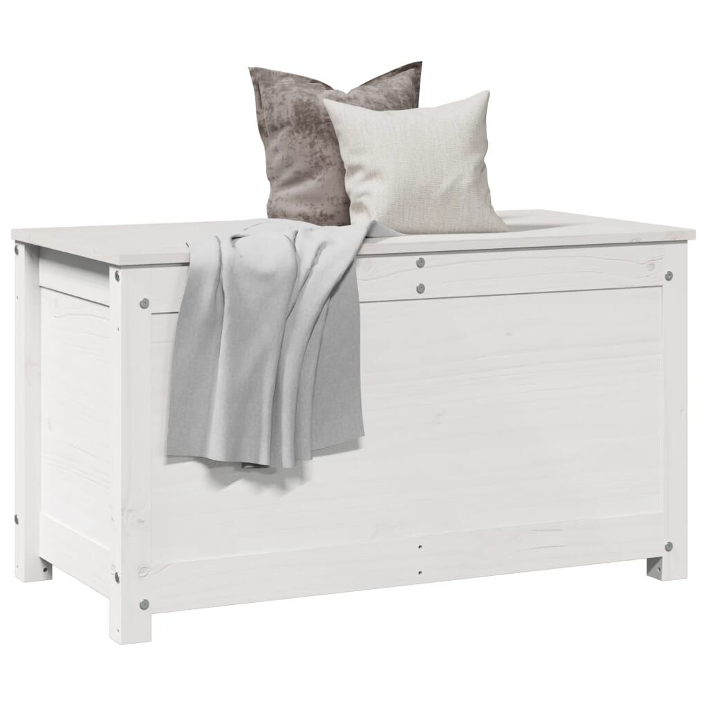 vidaXL Storage Box White 80x40x45.5 cm Solid Wood Pine