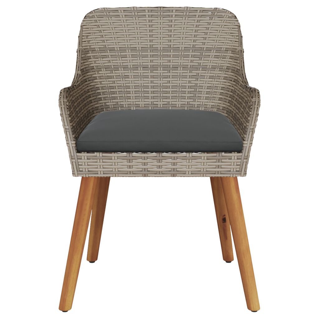 vidaXL Outdoor Chairs with Cushions 2 pcs Poly Rattan Black