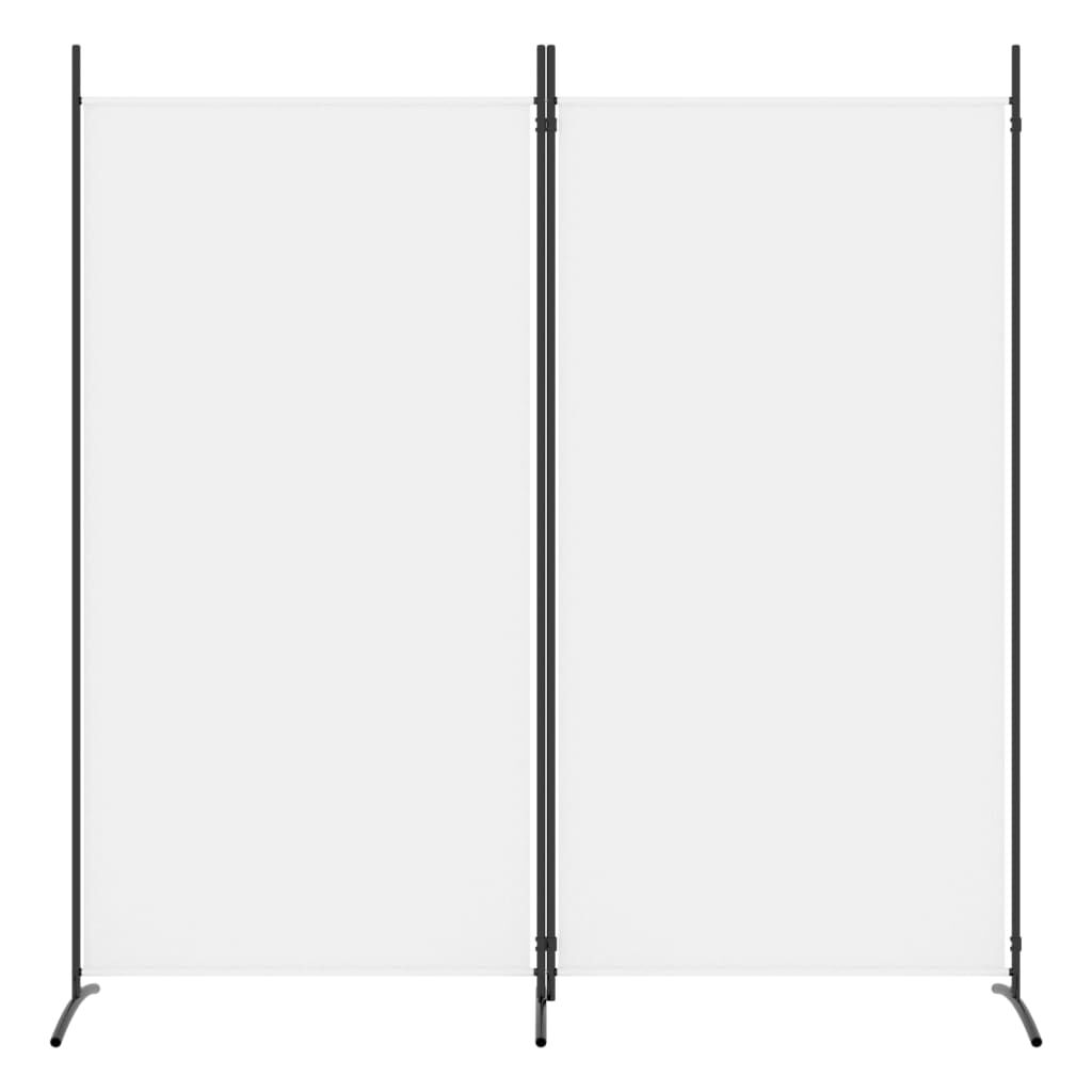 vidaXL 2-Panel Room Divider White 175x180 cm Fabric