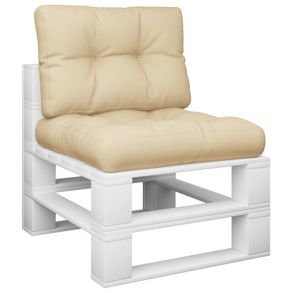 vidaXL Pallet Cushions 2 pcs Beige Fabric