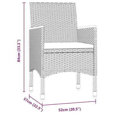 vidaXL 5 Piece Outdoor Dining Set with Cushions Grey and Black, grey and black vidaXL 5 Piece Outdoor Dining Set with Cushions Grey and Black