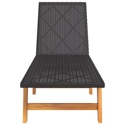 vidaXL Sun Lounger with Table Poly Rattan and Solid Wood Acacia,  vidaXL Sun Lounger with Table Poly Rattan and Solid Wood Acacia