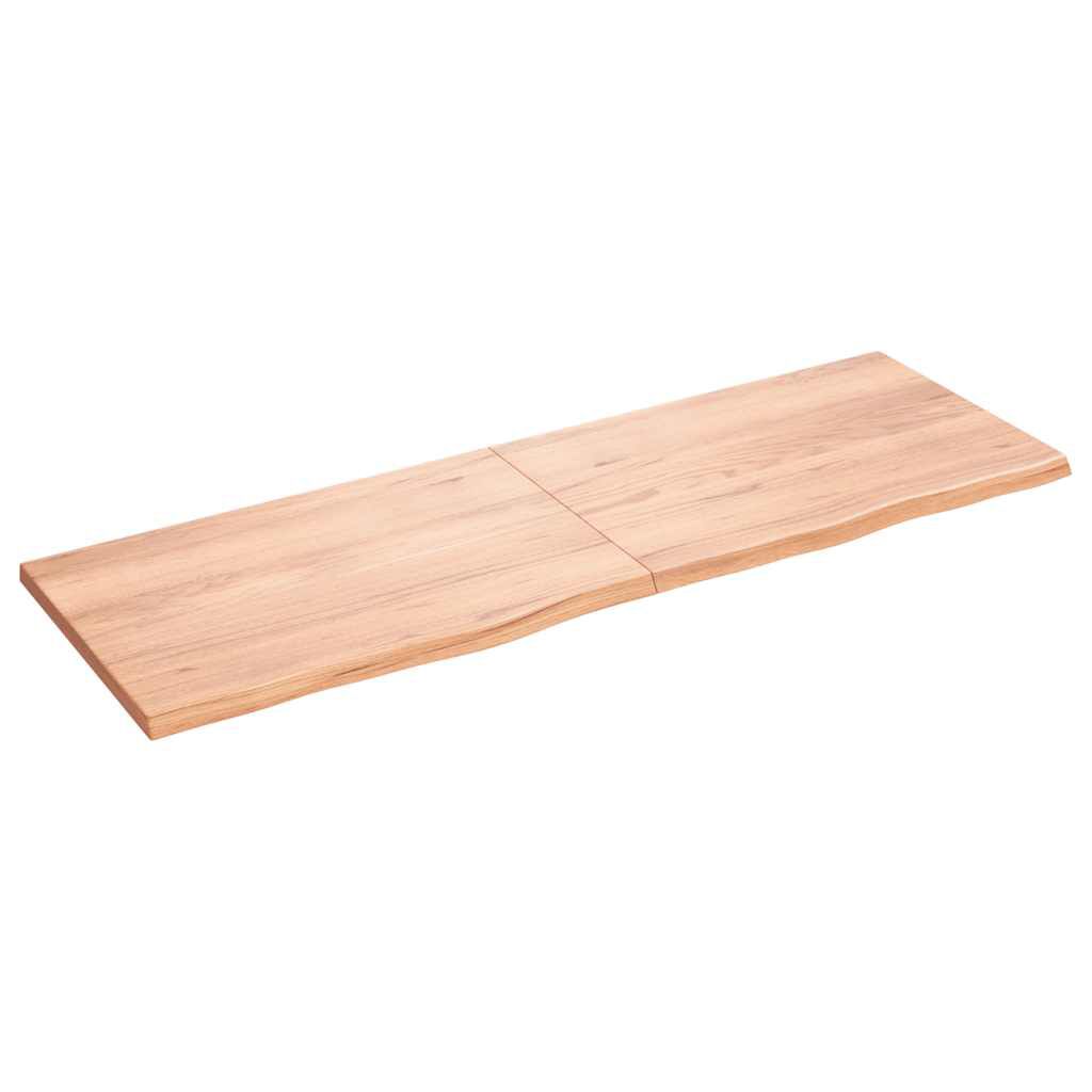 vidaXL Wall Shelf Light Brown 180x60x(2-4) cm Treated Solid Wood Oak