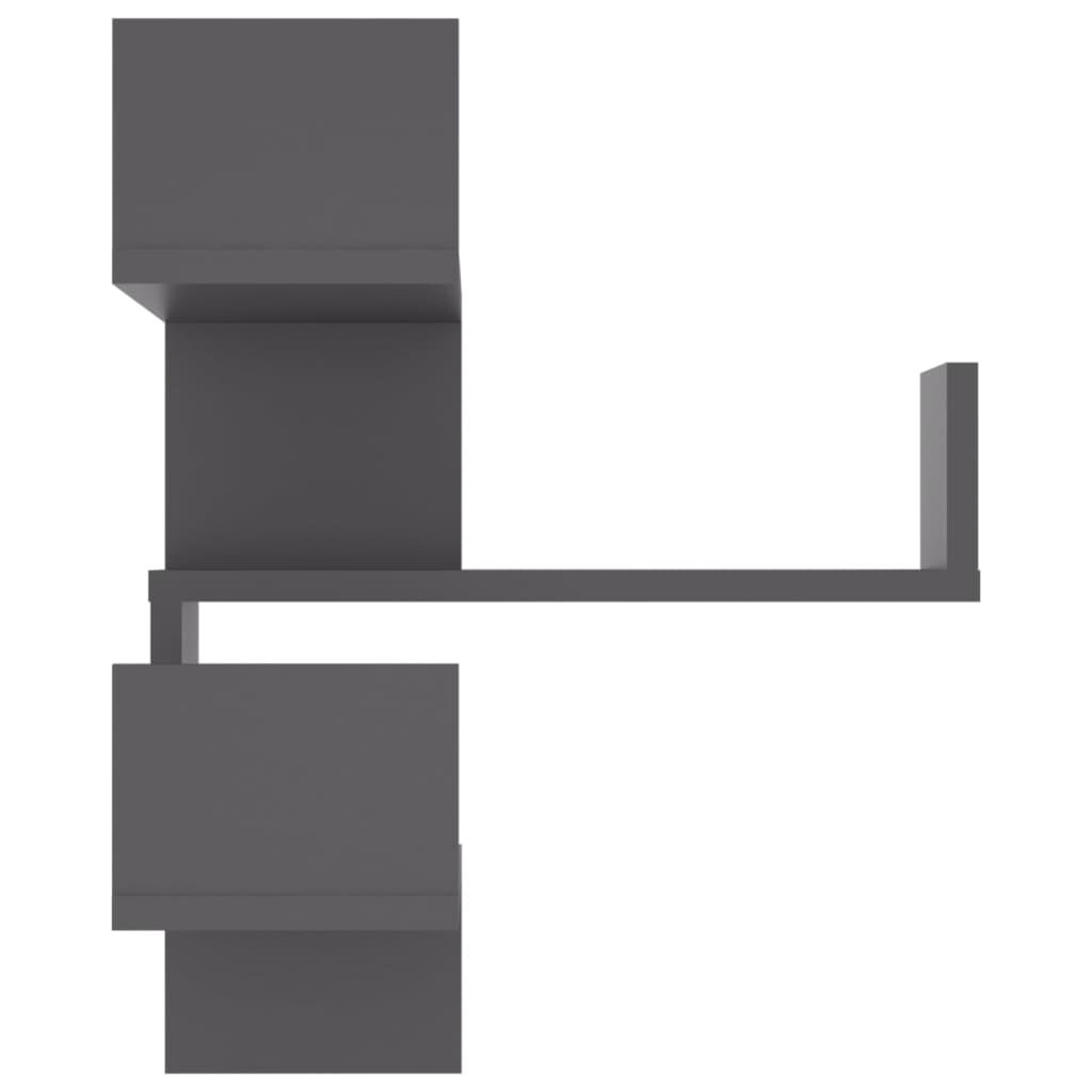 vidaXL Wall Corner Shelf Grey 40x40x50 cm Engineered Wood
