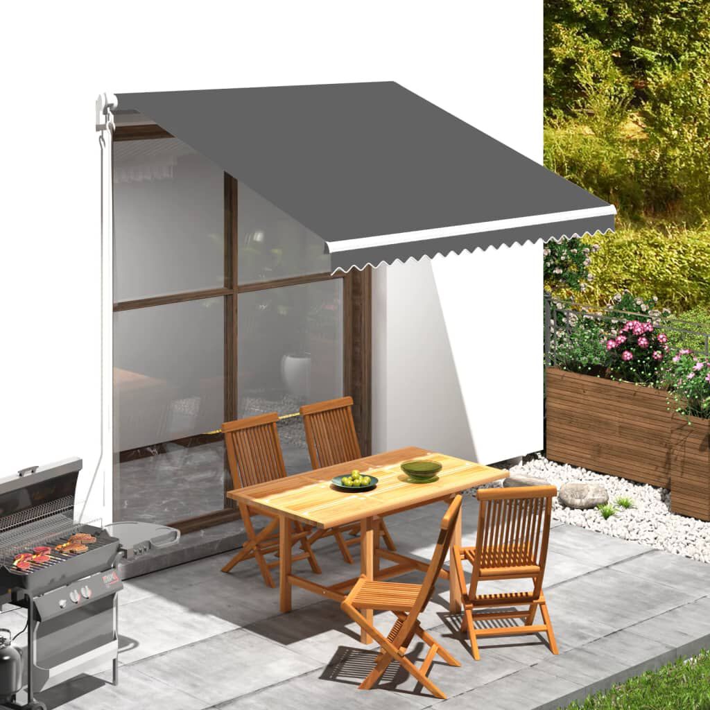 vidaXL Awning Top Sunshade Canvas Anthracite 300x250 cm