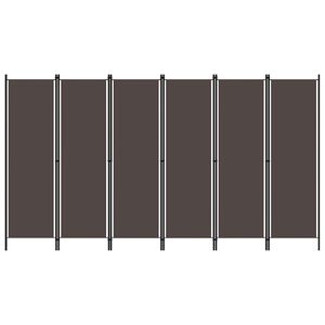 vidaXL 6-Panel Room Divider Brown 300x180 cm