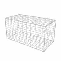 vidaXL Gabion Basket Galvanised Steel 100x50x50 cm,  vidaXL Gabion Basket Galvanised Steel 100x50x50 cm