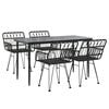vidaXL 5 Piece Garden Dining Set Black Poly Rattan