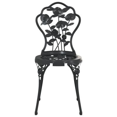vidaXL 3 Piece Bistro Set Cast Aluminium Black, black vidaXL 3 Piece Bistro Set Cast Aluminium Black