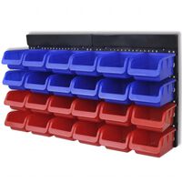 2 pcs Blue & Red Wall Mounted Garage Tool Organiser,  2 pcs Blue & Red Wall Mounted Garage Tool Organiser