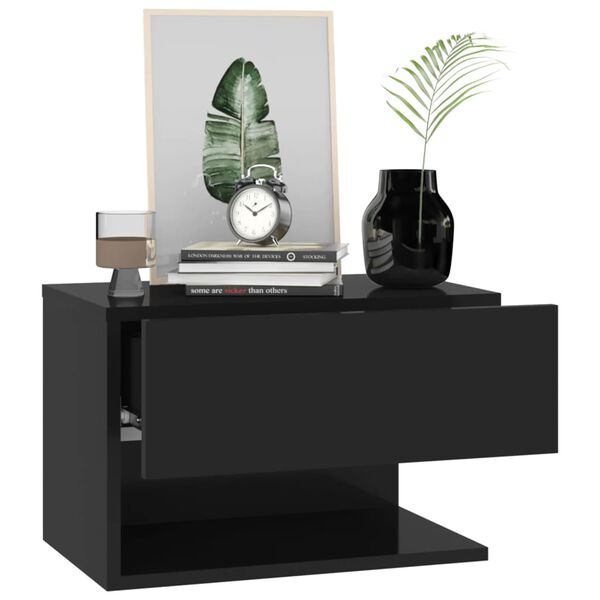 vidaXL Wall-mounted Bedside Cabinets 2 pcs Black