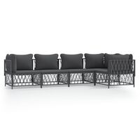 vidaXL 5 Piece Garden Lounge Set with Cushions Anthracite Steel