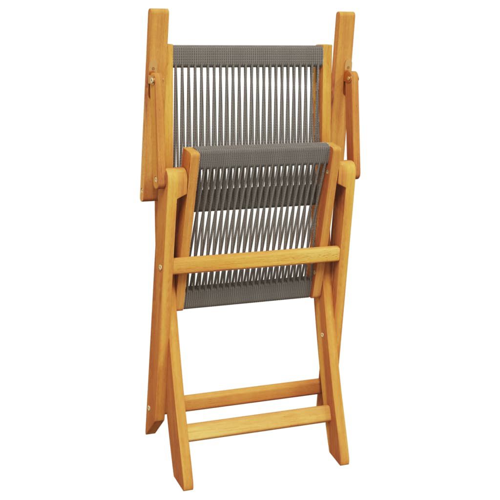 vidaXL Folding Garden Chairs 6 pcs Grey Solid Wood Acacia
