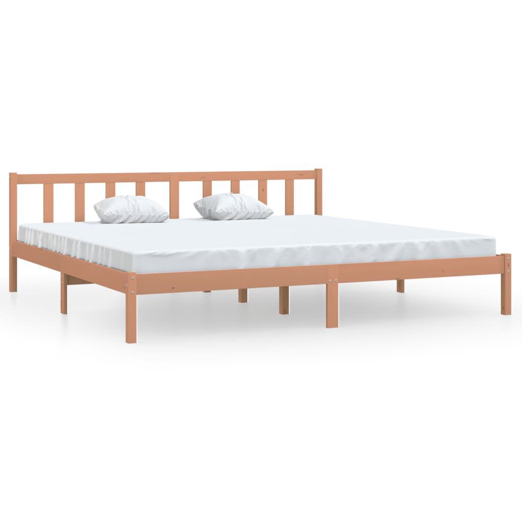 vidaXL Bed Frame without Mattress Honey Brown Solid Wood 200x200 cm