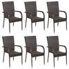 vidaXL 7 Piece Garden Dining Set Poly Rattan Brown