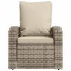 vidaXL Garden Reclining Chair with Cushions Light Brown Poly Rattan