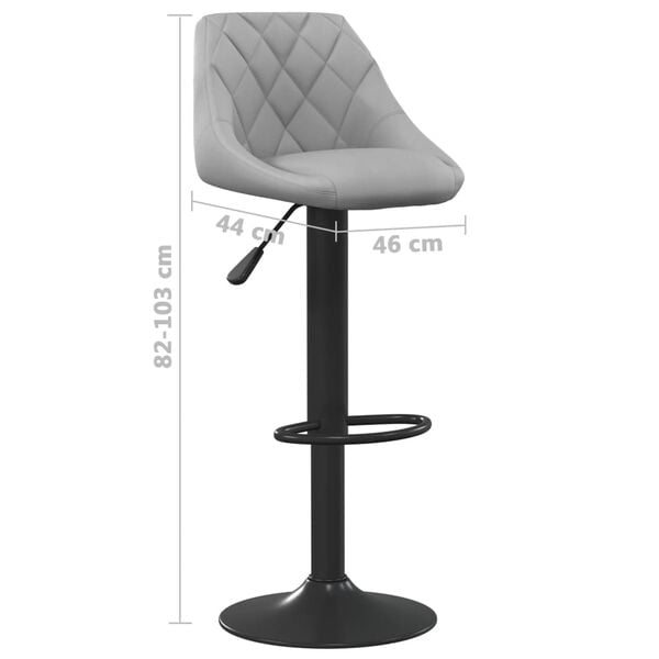 vidaXL Bar Stool Light Grey Velvet