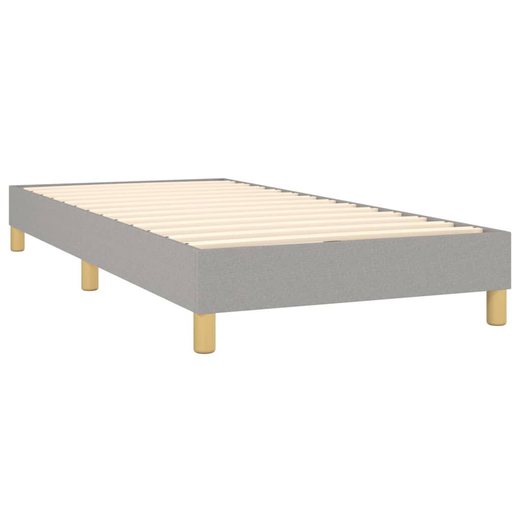 vidaXL Bed Frame without Mattress Light Grey 90x200 cm Fabric
