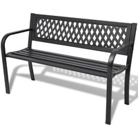 vidaXL Garden Bench 118 cm Steel Black,  vidaXL Garden Bench 118 cm Steel Black