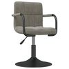 vidaXL Swivel Dining Chairs 4 pcs Light Grey Velvet