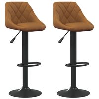 vidaXL Bar Stools 2 pcs Brown Velvet, brown vidaXL Bar Stools 2 pcs Brown Velvet
