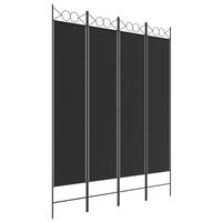vidaXL 4-Panel Room Divider Black 160x200 cm Fabric