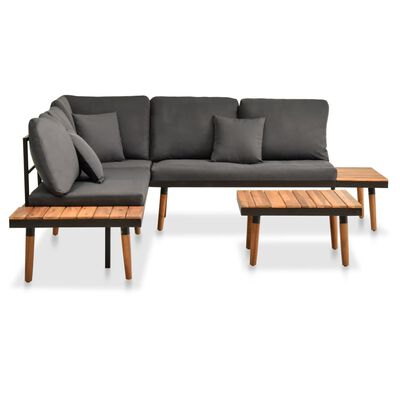 vidaXL 4 Piece Garden Lounge Set with Cushions Solid Acacia Wood,  vidaXL 4 Piece Garden Lounge Set with Cushions Solid Acacia Wood