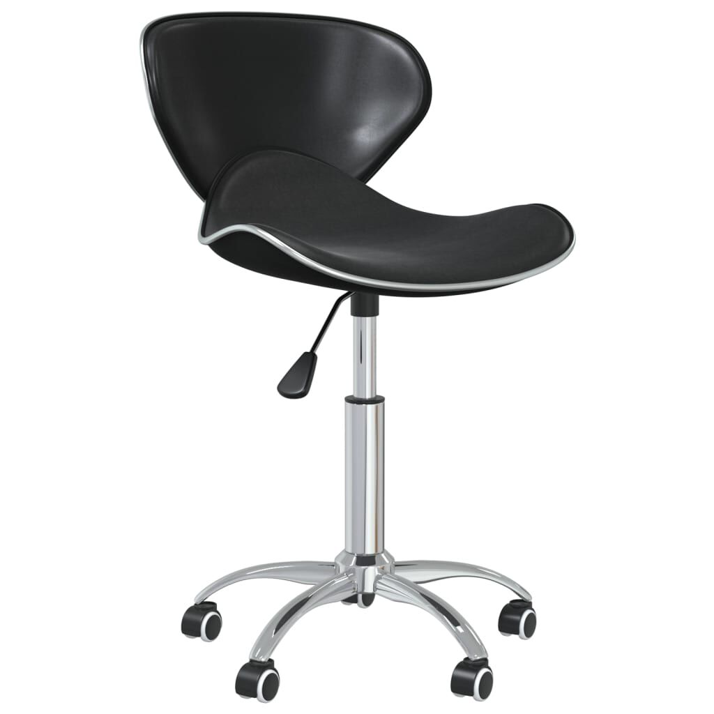 vidaXL Swivel Dining Chairs 2 pcs Black Faux Leather