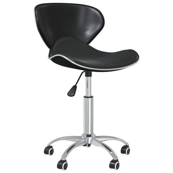 vidaXL Swivel Dining Chairs 2 pcs Black Faux Leather
