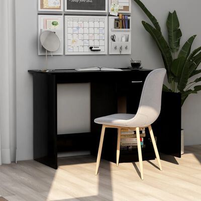 vidaXL Desk Black 100x50x76 cm Engineered Wood, black vidaXL Desk Black 100x50x76 cm Engineered Wood