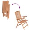vidaXL Reclining Garden Chairs 2 pcs Solid Teak Wood