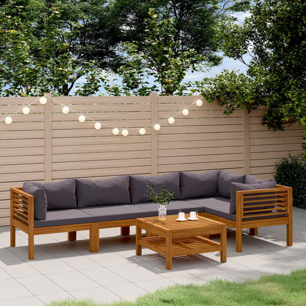 vidaXL 6 Piece Garden Lounge Set with Cushion Solid Acacia Wood vidaXL.sa