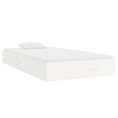 vidaXL Bed Frame without Mattress White Solid Wood 100x200 cm, white vidaXL Bed Frame without Mattress White Solid Wood 100x200 cm