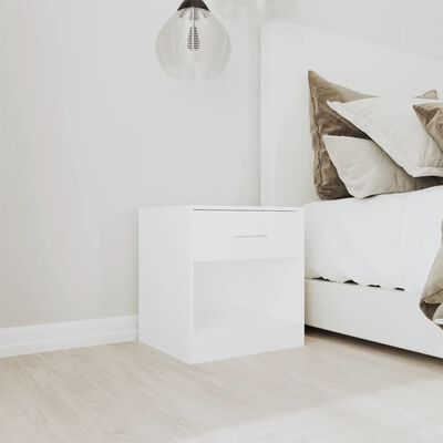 vidaXL Nightstand 2 pcs with Drawer White, white vidaXL Nightstand 2 pcs with Drawer White