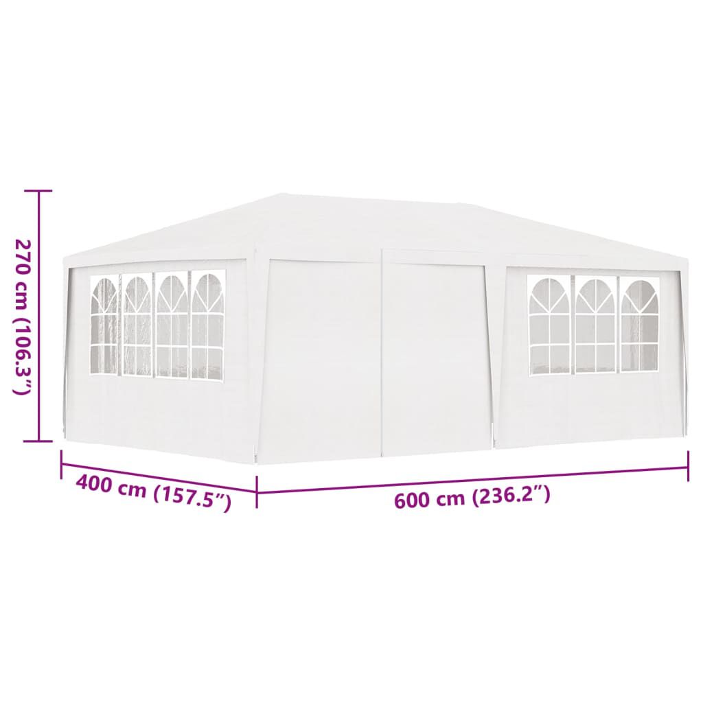 vidaXL Professional Party Tent with Side Walls 4x6 m White 90 g/m?