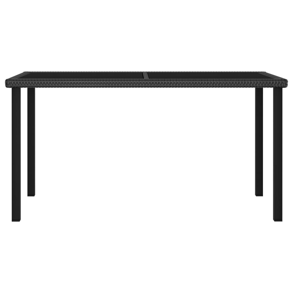 vidaXL 7 Piece Garden Dining Set Poly Rattan Black